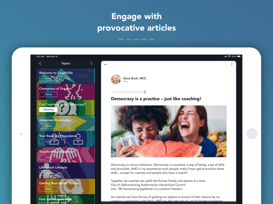 CoachVille iPad screenshot 3 - Lifestyle app