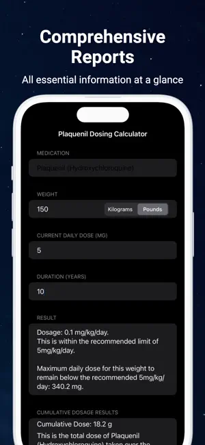 Hydroxychloroquine Calculator screenshot 3