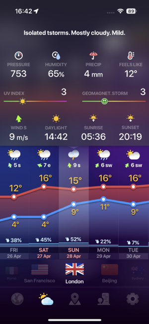 METEO ACUM ° - Captură de ecran pentru prognoza locală