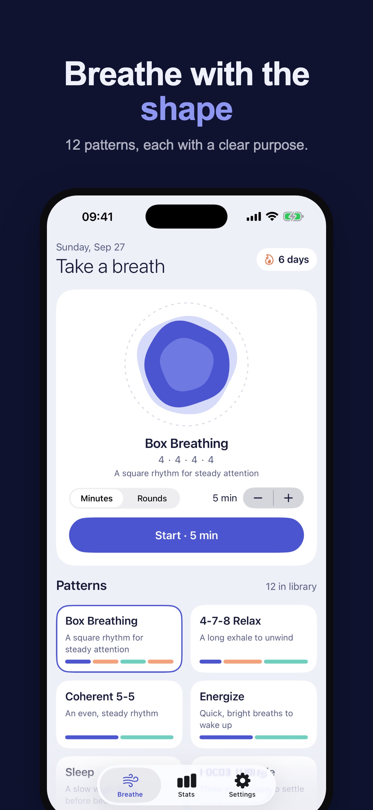 Screenshot 1 of Breathova: Breathwork & Calm