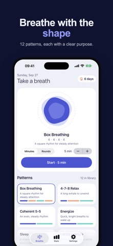 Breathova: Breathwork & Calm, zrzut ekranu 1