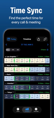 World Clock:Timezone Converter iPhone screenshot