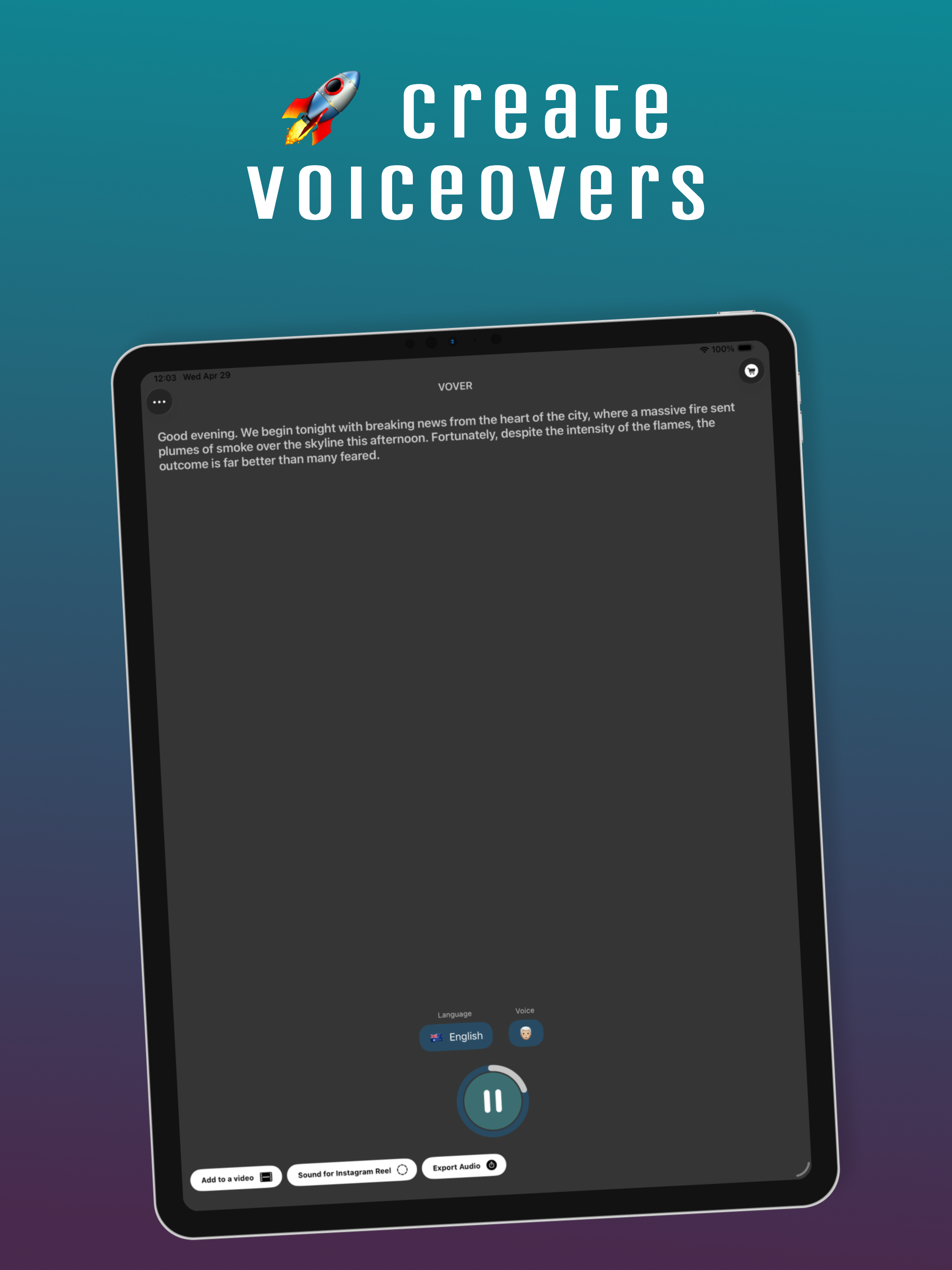 VOVER - voiceover for videos