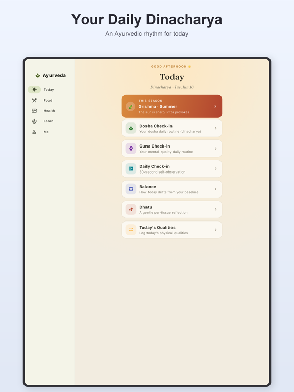 Ojavi - Ayurveda Companion iPad screenshot