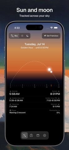 Solar Arc: Golden Hour Tracker iPhone screenshot