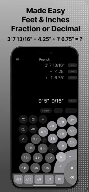 Feench: Feet Inch Calculator screenshot 1
