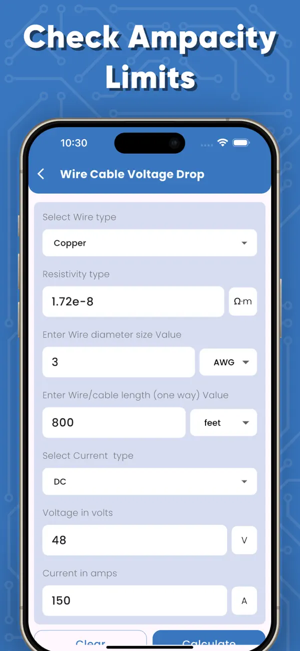 Screenshot #3 pour Cable Size Calculators