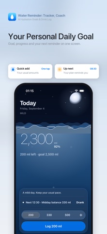 Water Reminder: Tracker, Coach Screenshot 2 of 6