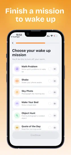 Captura de pantalla de SnoozeOff: Loud Alarm Clock en iPhone 2