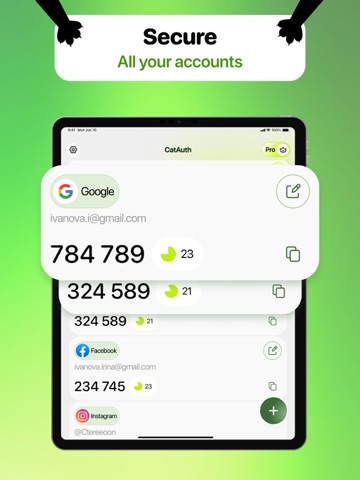CatAuth: 2FA Authenticator iPad screenshot