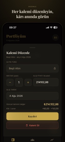Zerbook: Altın Takip & Portföy iPhone screenshot