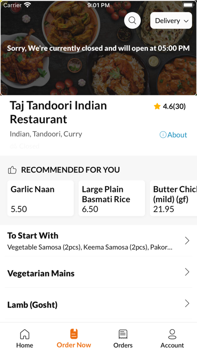 Taj Tandoori Indian Restaurant Screenshot