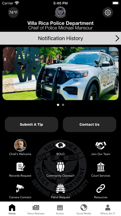 Villa Rica Police App Screenshot