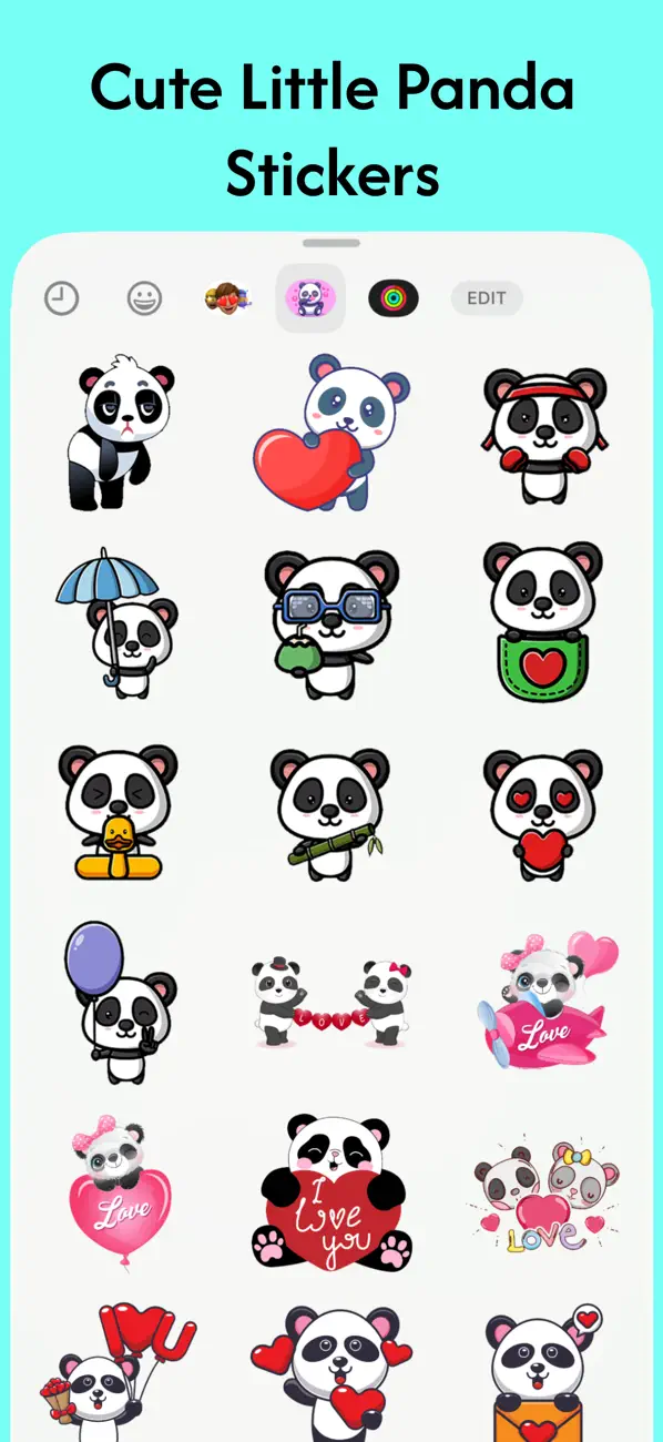 Screenshot #2 pour Cute Little Panda Stickers