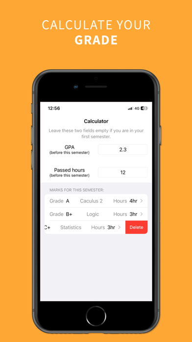 UNI Grade Calculator Screenshot