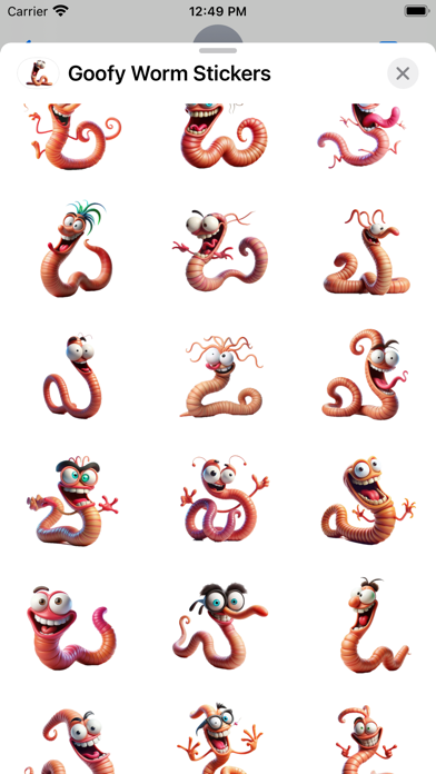 Screenshot #2 pour Goofy Worm Stickers