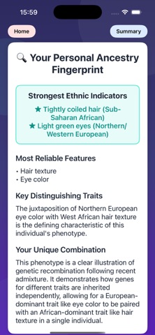 Ethnicity AI Photo Ancestry iPhone screenshot
