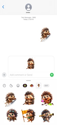 Explorer Hedgehog Stickers iPhone screenshot