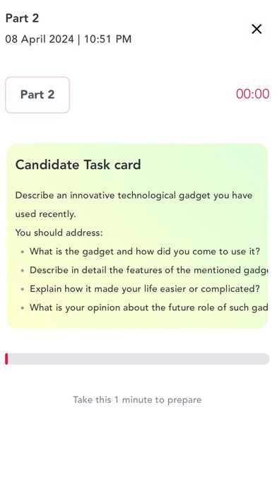 Cambri IELTS Speaking Tests Screenshot