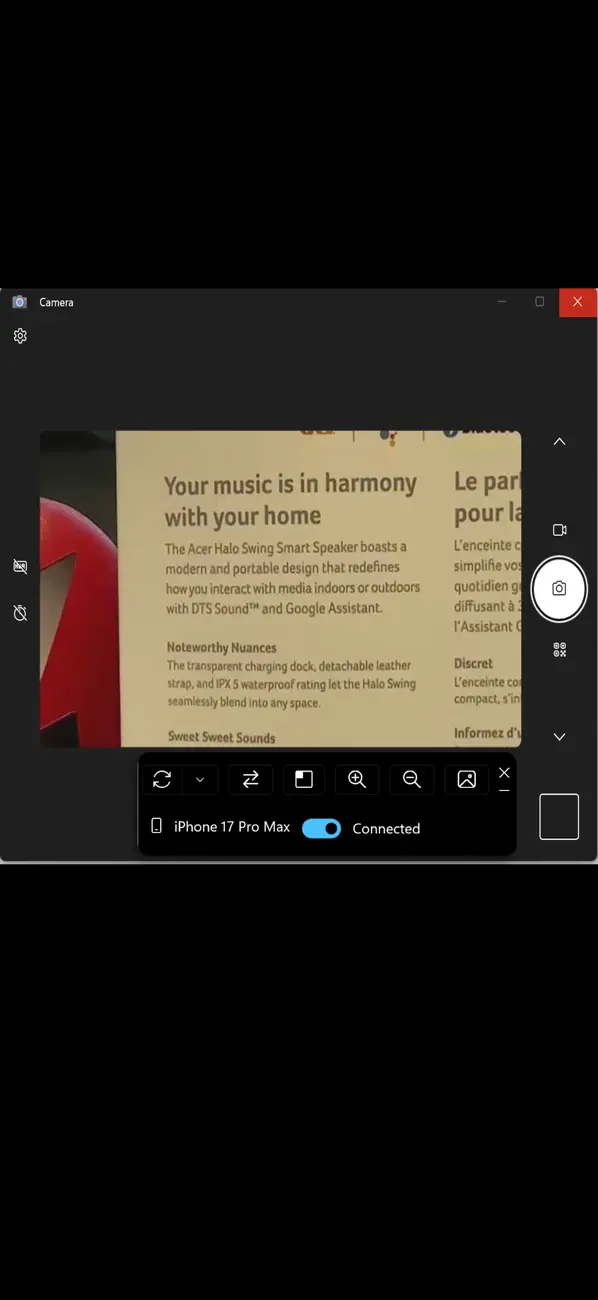 Screenshot #2 pour Acer Phone Webcam