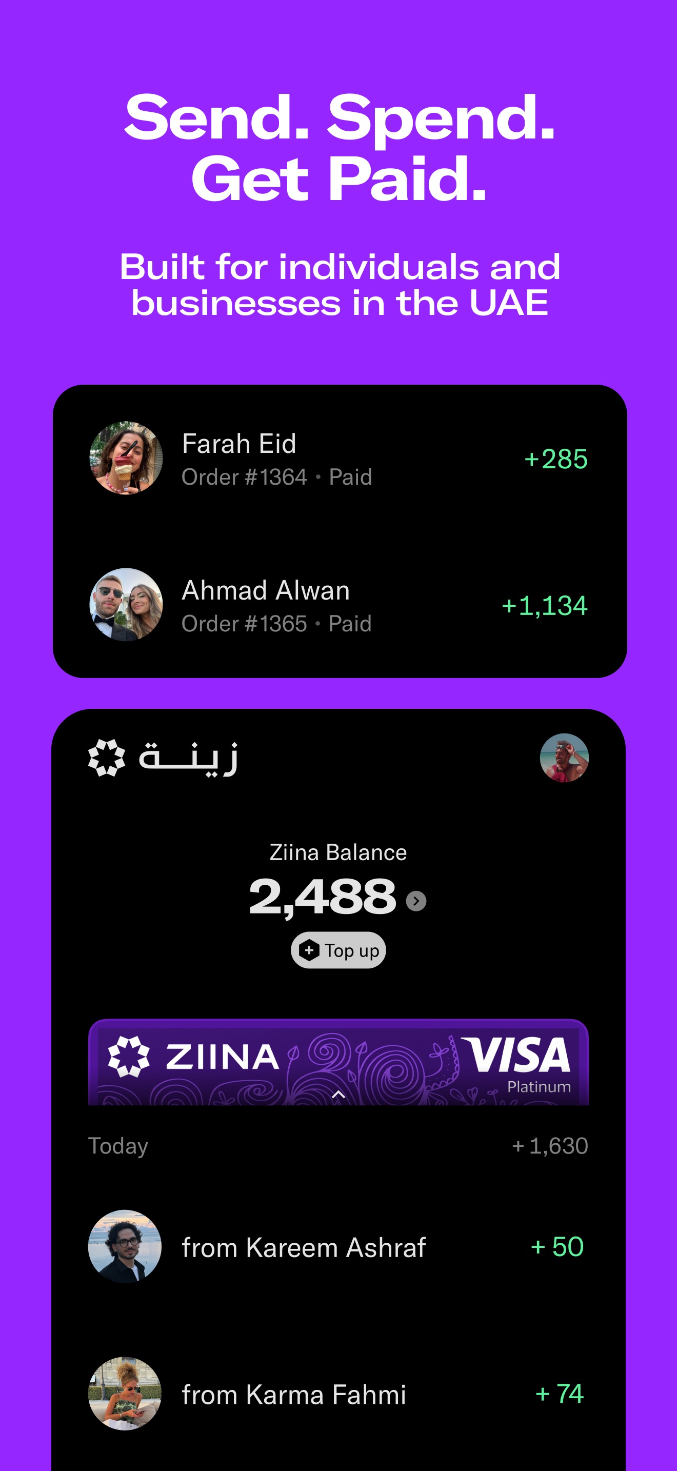 Ziina: Send. Spend. Get Paid.