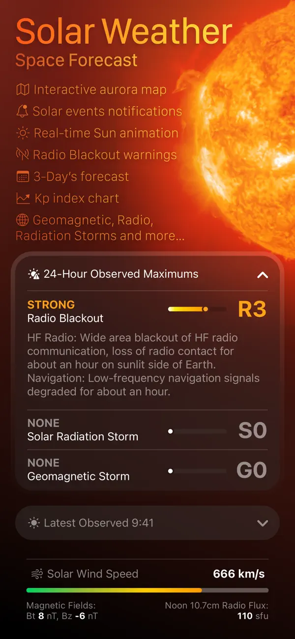 Screenshot #1 pour Solar Weather - Space Forecast