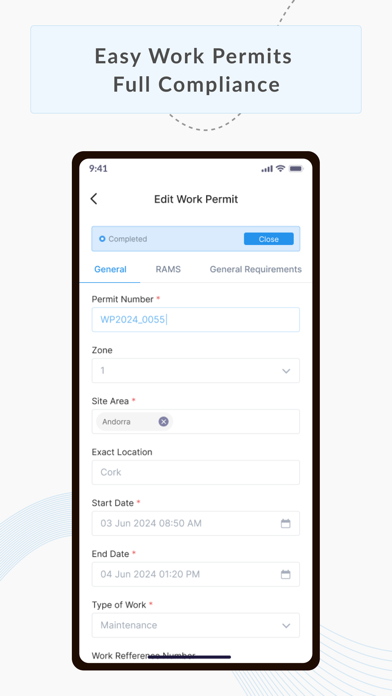 SHEQ Work Permit APP Screenshot
