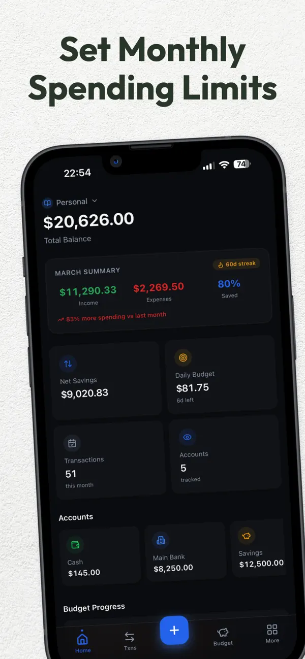 Screenshot #1 pour Money Manager Expense & Profit