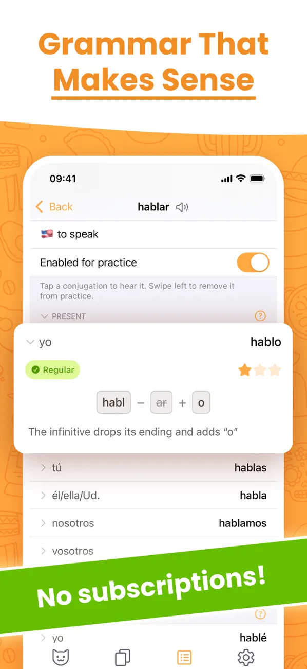 Screenshot #3 pour ConjuGato – Verbes espagnols