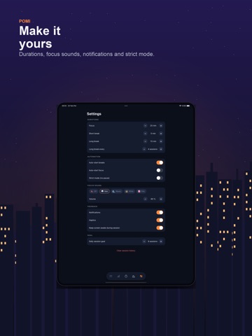Pomi: Focus & City Builder iPad screenshot