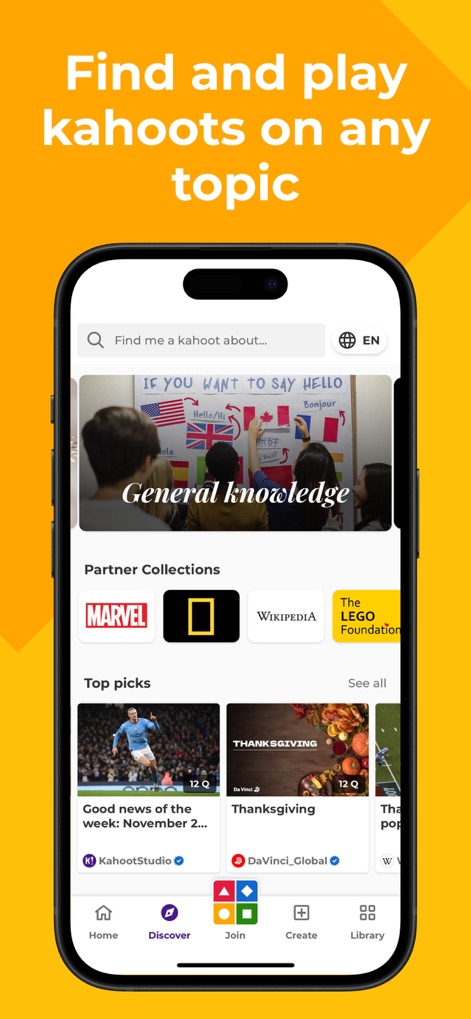 Kahoot! Play & Create Quizzes - Content Discovery Hub