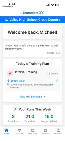 uTeammate XC iPhone screenshot