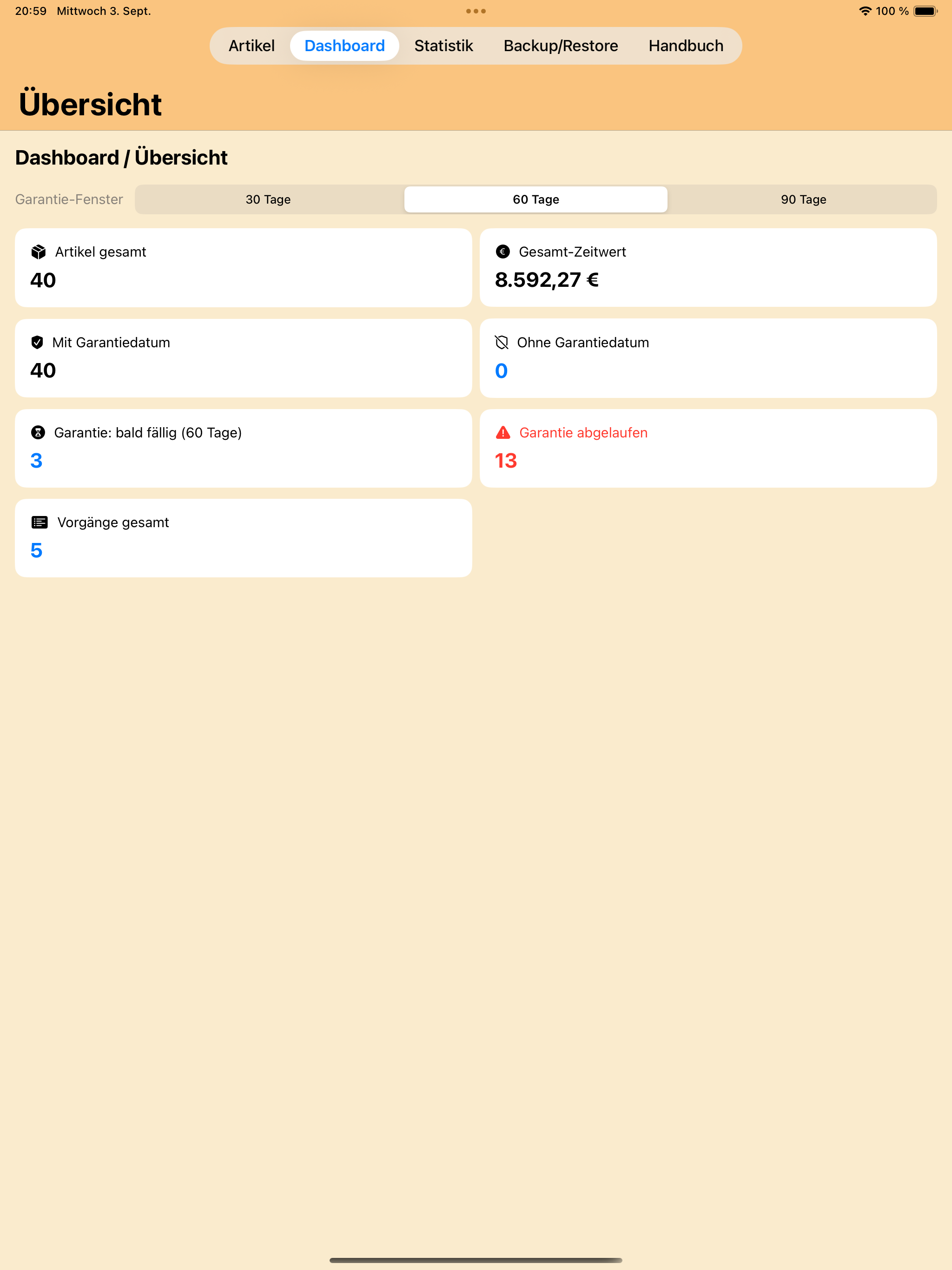 HB-Inventar screenshot 16