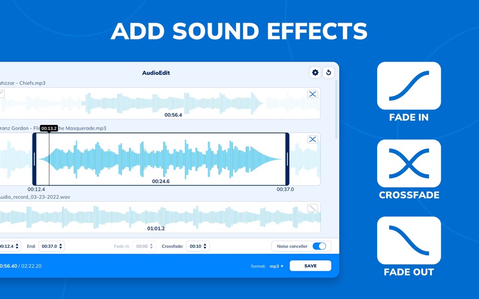#3. AUDIOEDIT - Cut, Merge & Trim (macOS) Podle: Inline Solutions s.r.o.