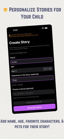 AI Story Maker for Kids iPhone screenshot