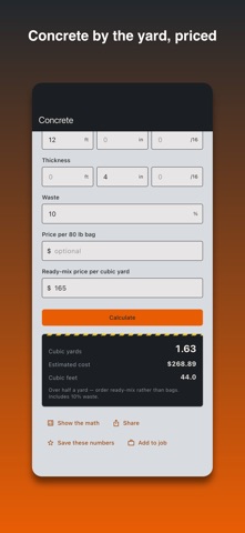 Handyman Calculator: Concrete screenshot 4