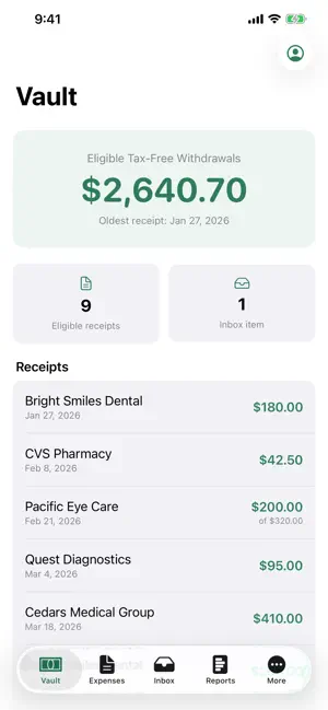 HSA Tracker - Save on Taxes screenshot 1