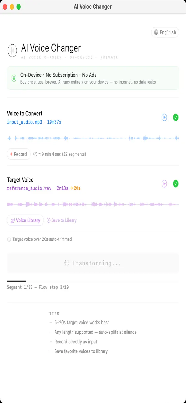 Screenshot #3 pour AI Voicer Changer