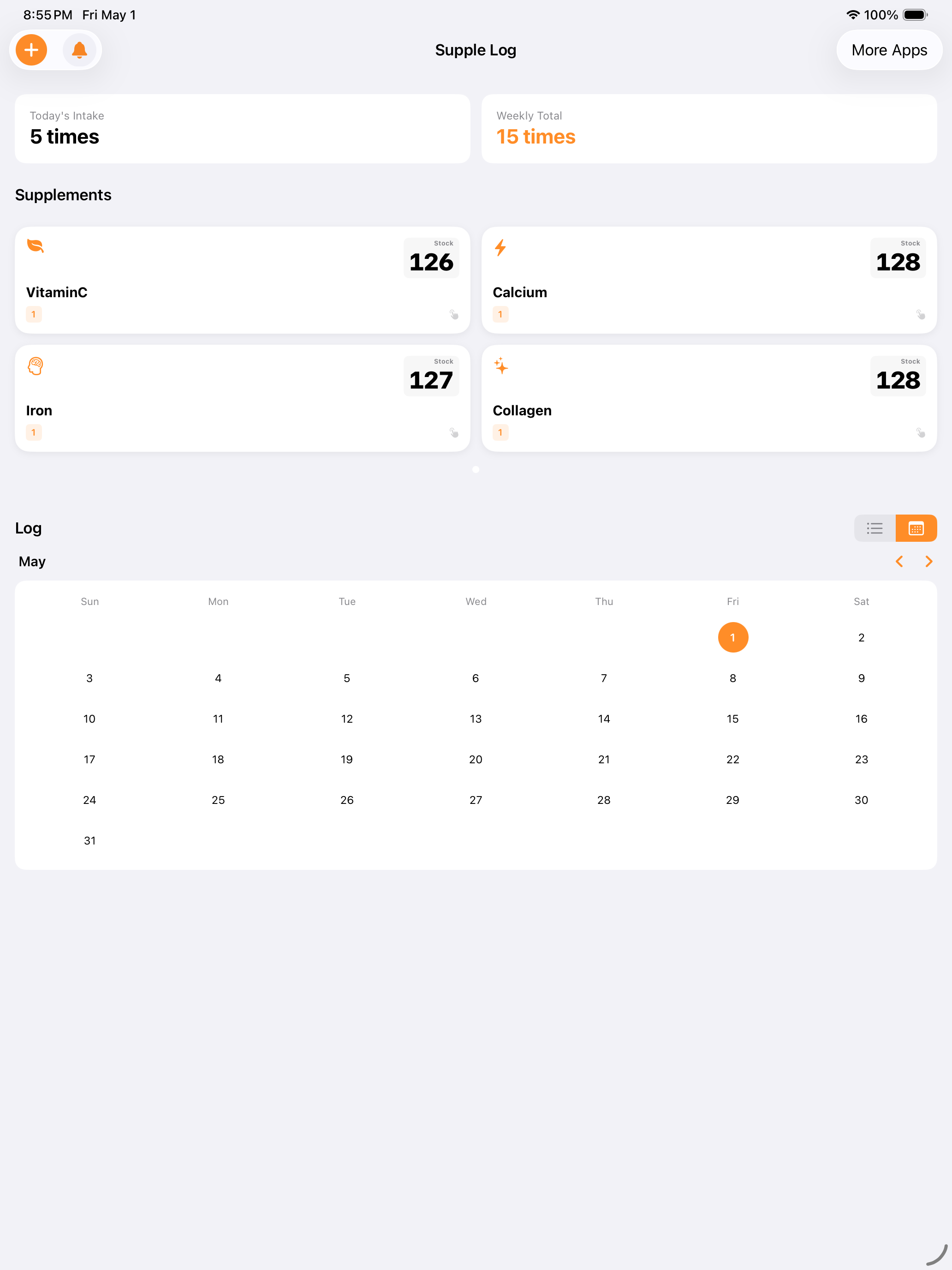 Pill Stock Tracker : SuppleLog