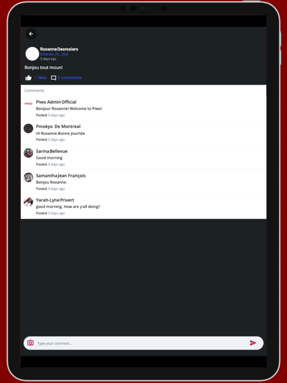 PIWO iPad screenshot 9 - Social Networking app