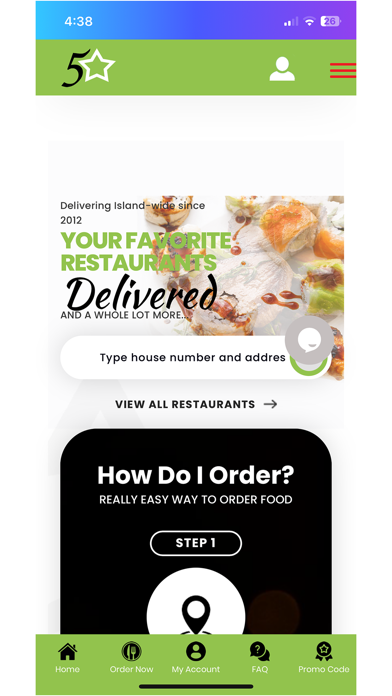 Five Star Home Delivery App Screenshot