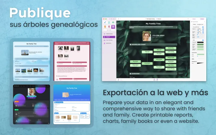 Captura de pantalla de MacFamilyTree 11 en iPhone 9