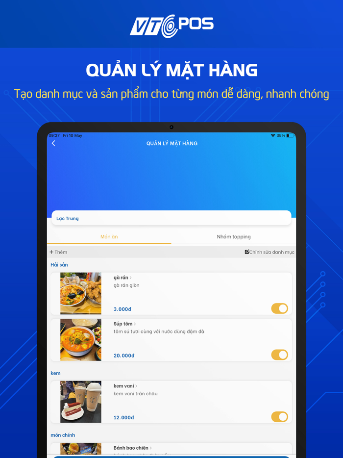 VTC POS Quản lý nhà hàng, cafe