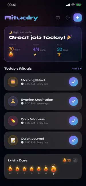 Ritualry: Daily Habit Tracker screenshot 1