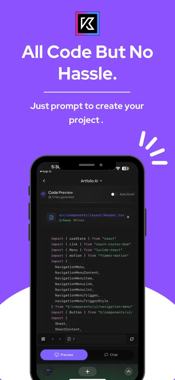 #5. Kulp.AI - Software in Seconds (iOS) Ved: Kulp Labs Private Limited