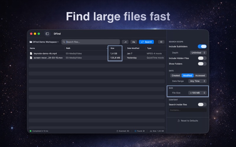 Screenshot #3 pour DFind - Advanced File Search