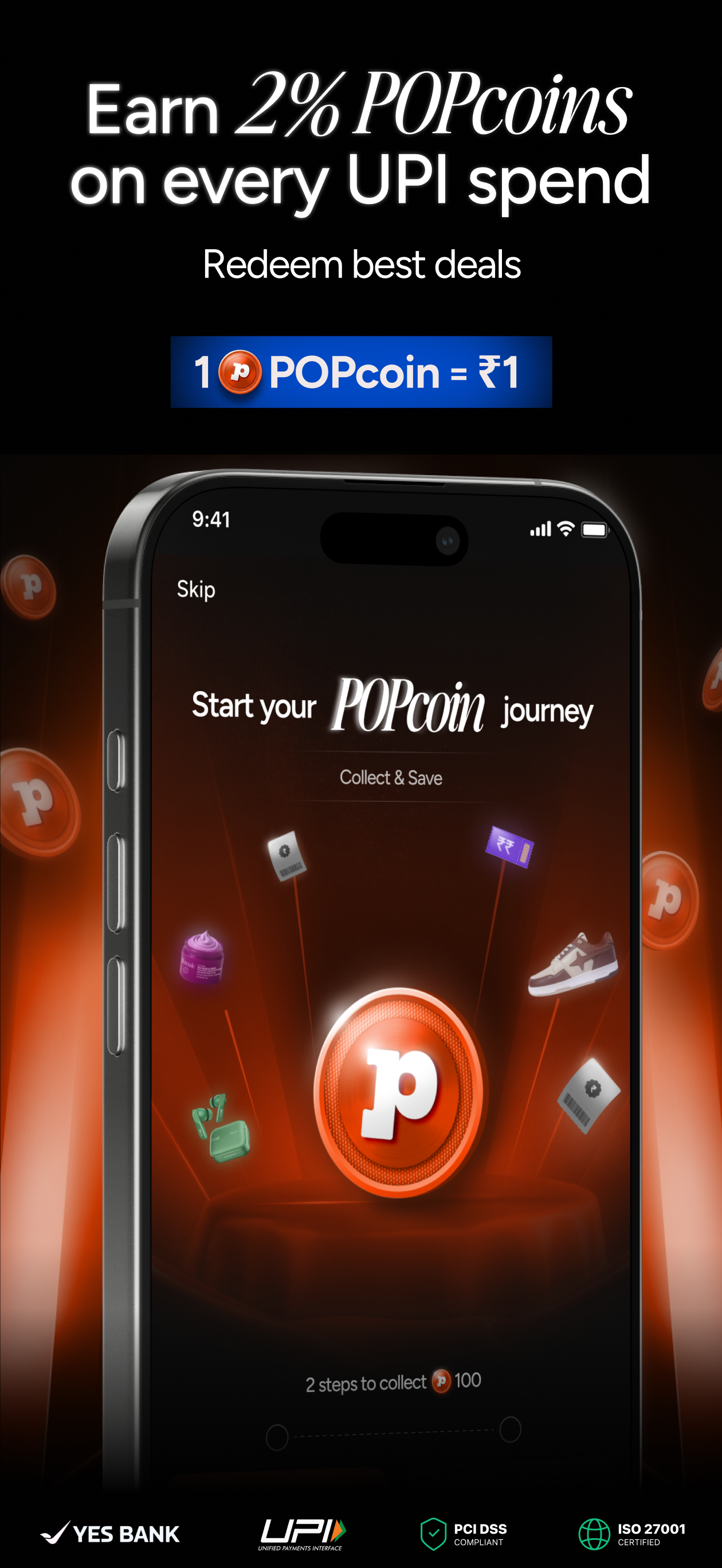 POP: UPI, Shop, Credit Card