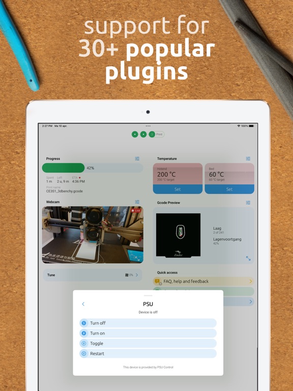 OctoApp for OctoPrint/Klipper iPad screenshot 7 - Productivity app