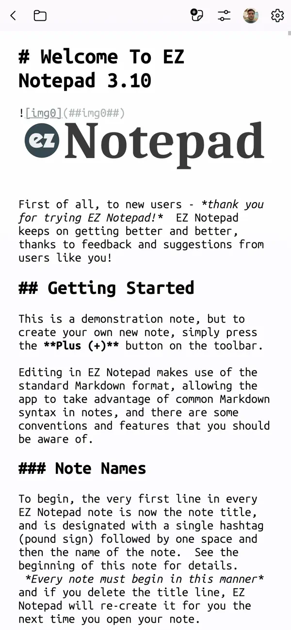 Screenshot #1 pour EZ Notepad