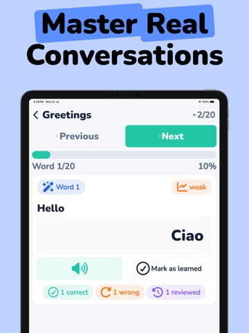 Learn Italian Language Offline iPad screenshot